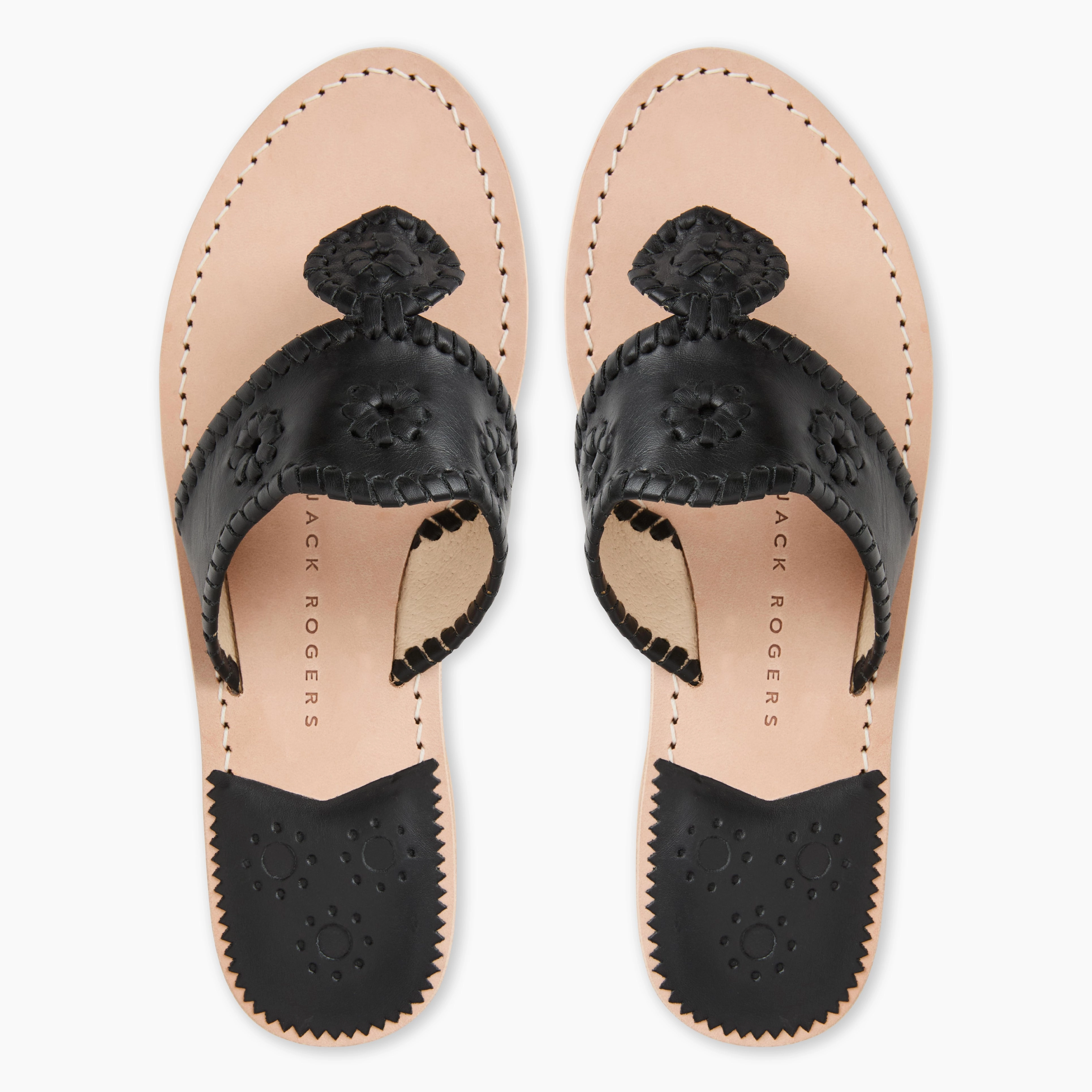 Jacks Leather Flat Sandal Reinforced Stitch Construction Outdoor Event