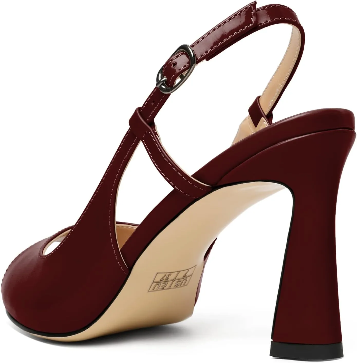 Soireelady Women High Heel Sandals Peep Toe Spool High Heels Slingback Pumps Sexy Stilettos Summer Heels for Party Wedding Evening