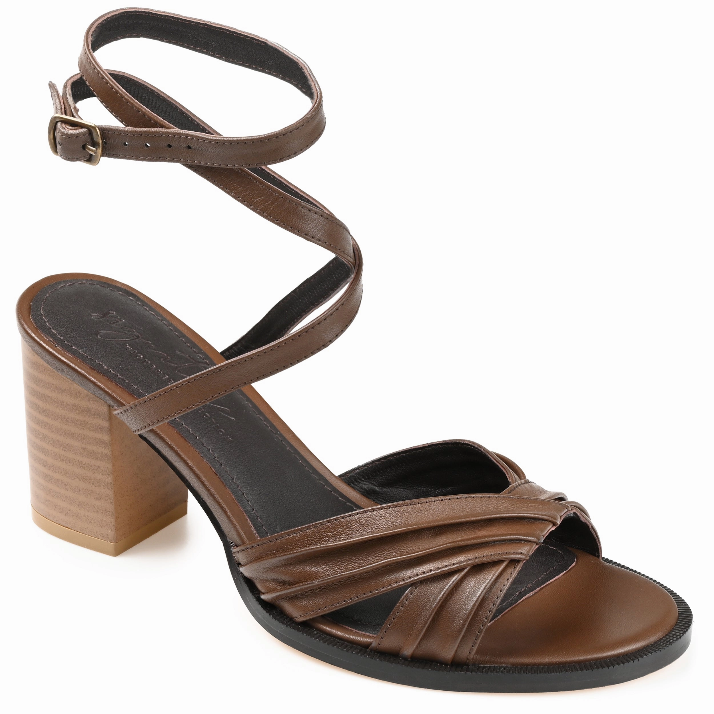 Foam Cushioning FREEDA STRAPPY HEELED SANDALS IN LEATHER