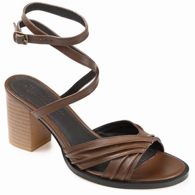 Foam Cushioning FREEDA STRAPPY HEELED SANDALS IN LEATHER