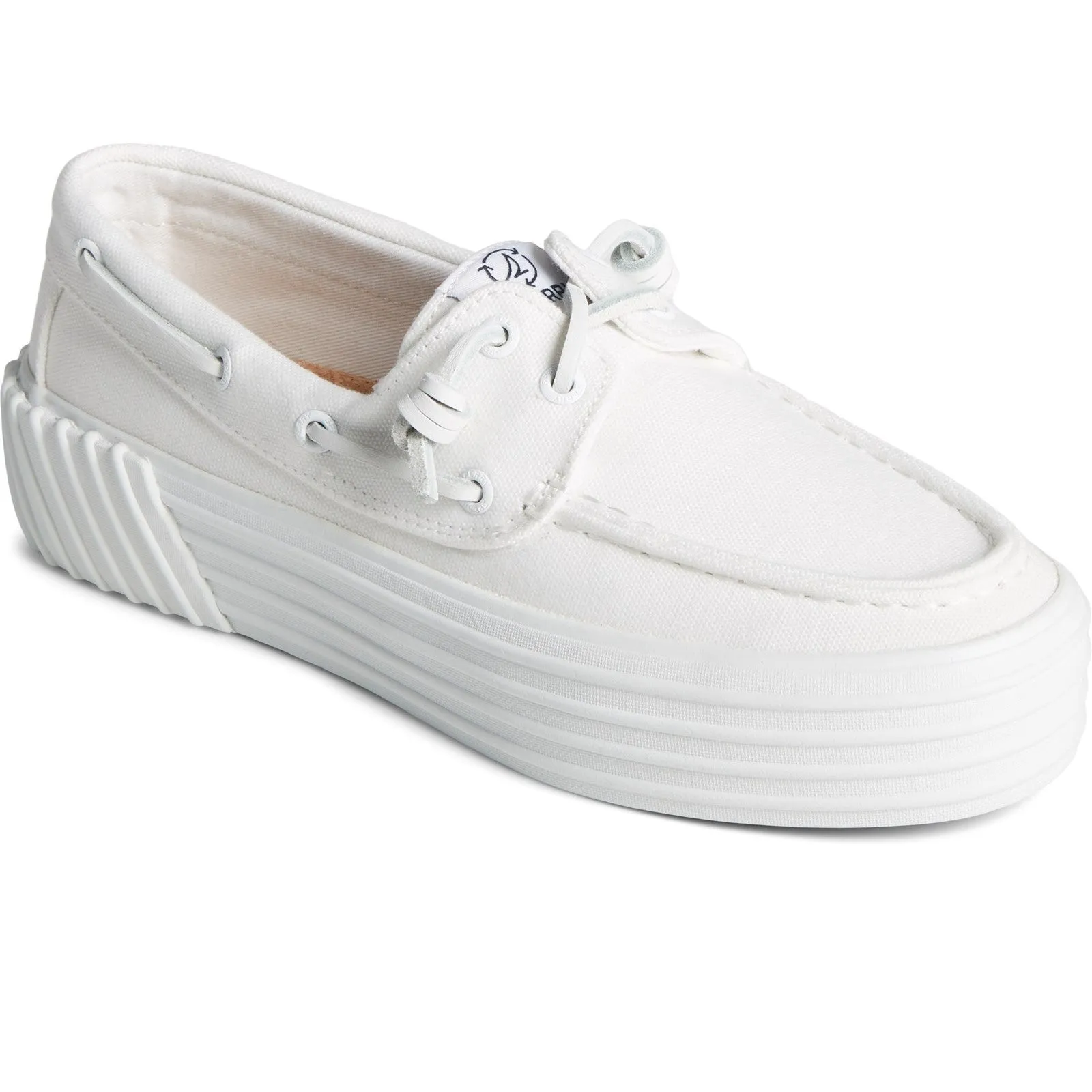 Sperry Womens Crest Platform Boat Shoes - White
