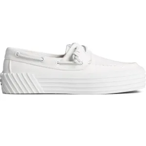 Sperry Womens Crest Platform Boat Shoes - White