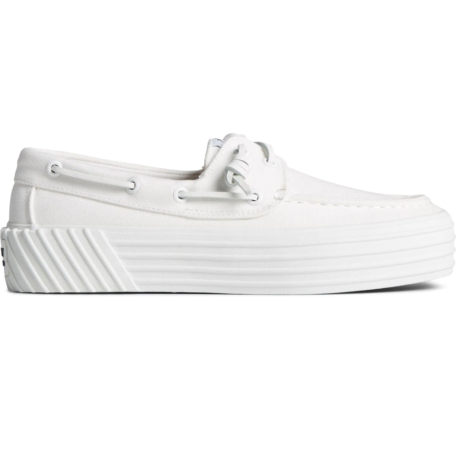 Sperry Womens Crest Platform Boat Shoes - White