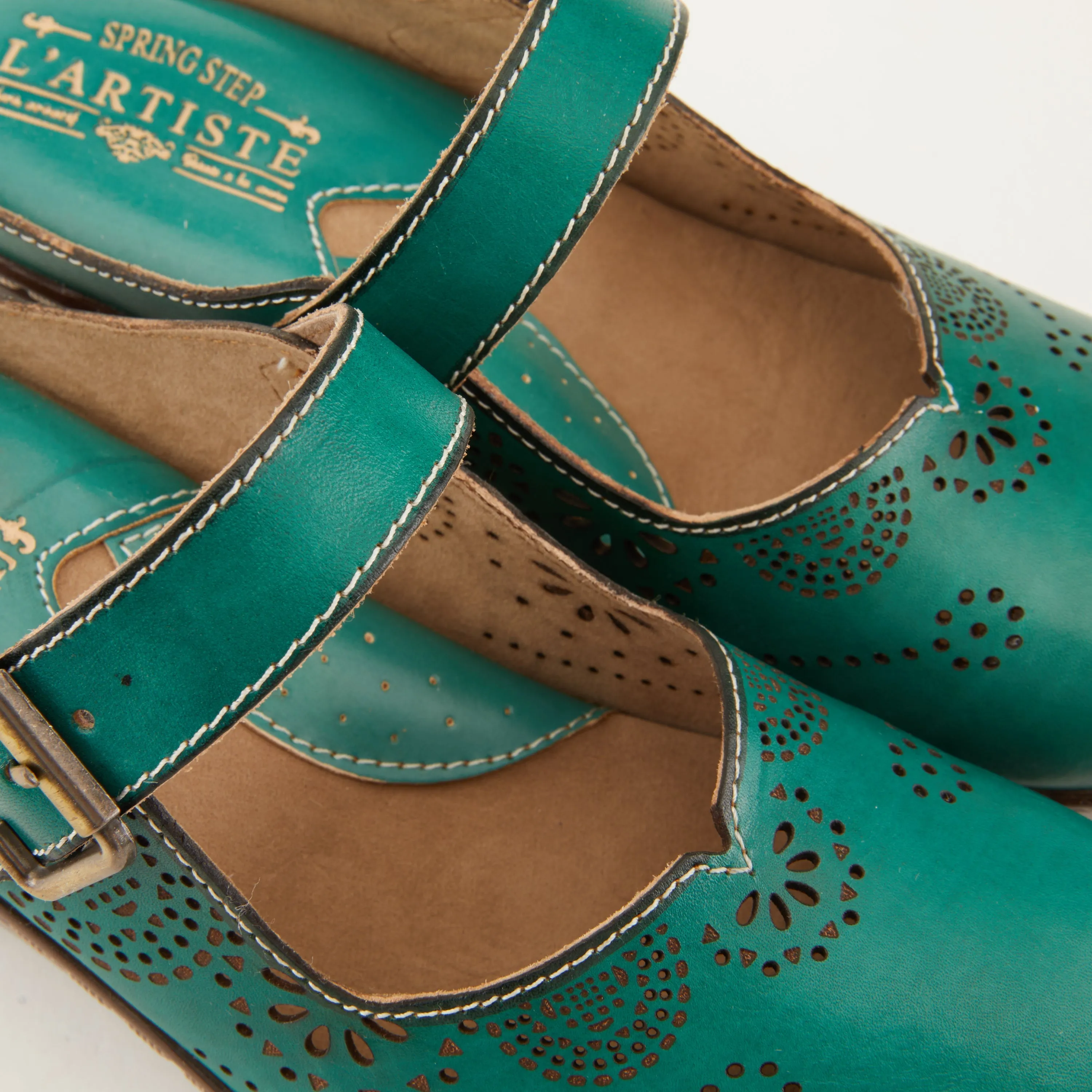 Spring Step Shoes  L'Artiste Aneria Women’s Hand Painted Leather Clogs