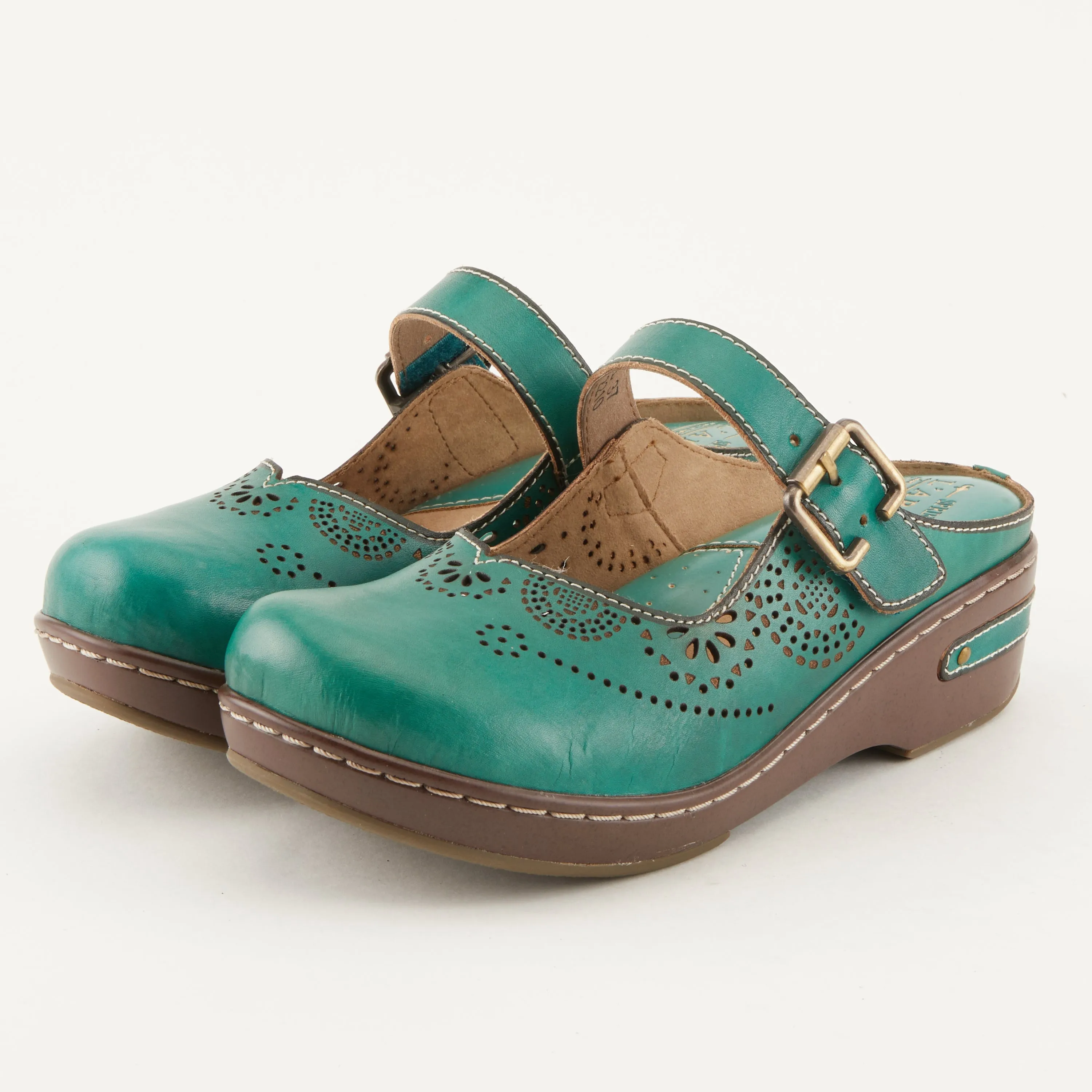 Spring Step Shoes  L'Artiste Aneria Women’s Hand Painted Leather Clogs