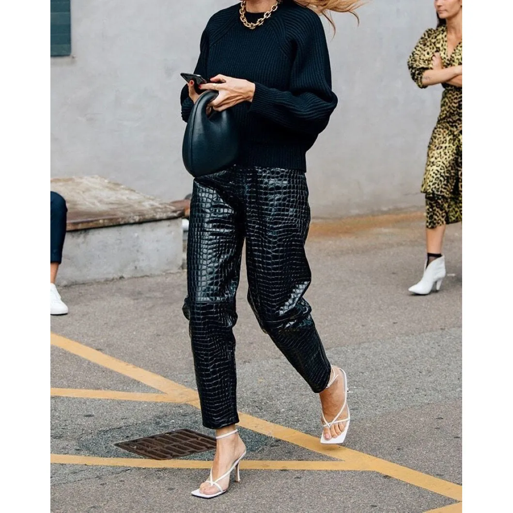 Square Toe Buckle Strap  High Heels