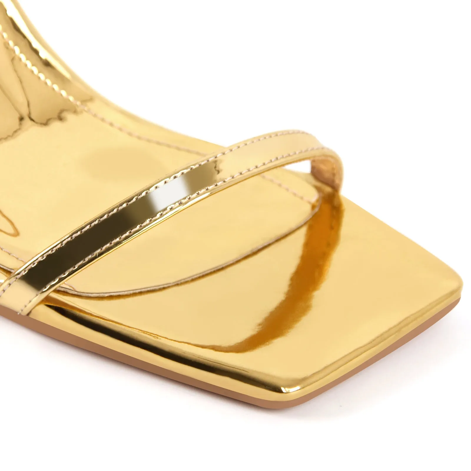 Square Toe Buckle Strap Stiletto Sandals