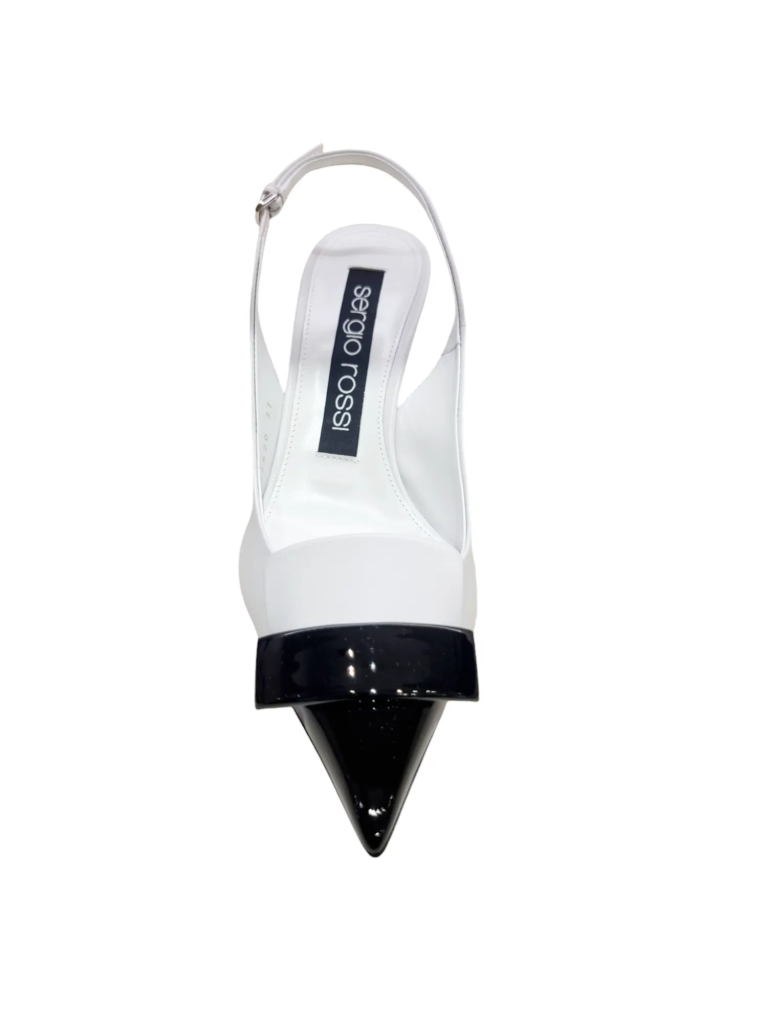 Sr1 White With Black Toe Sling-back