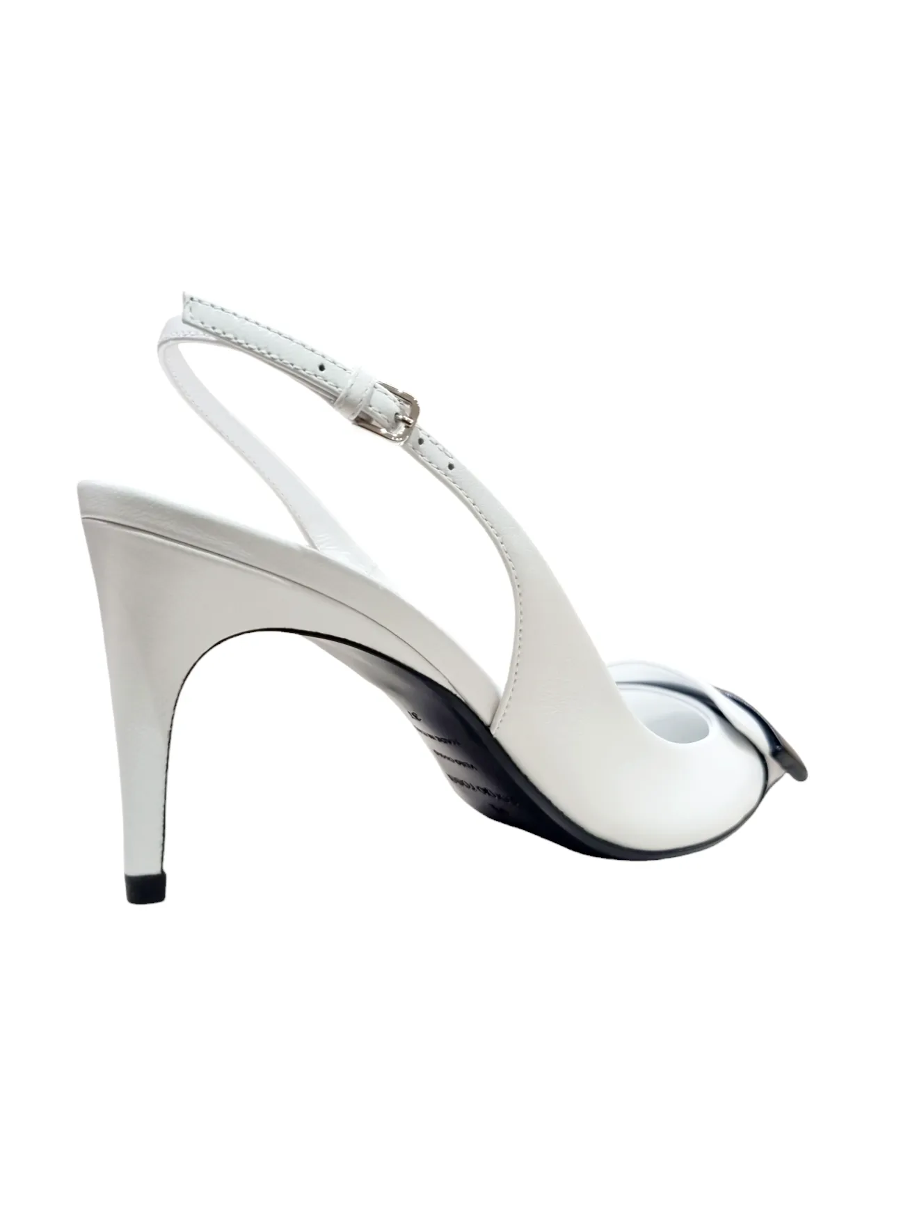 Sr1 White With Black Toe Sling-back