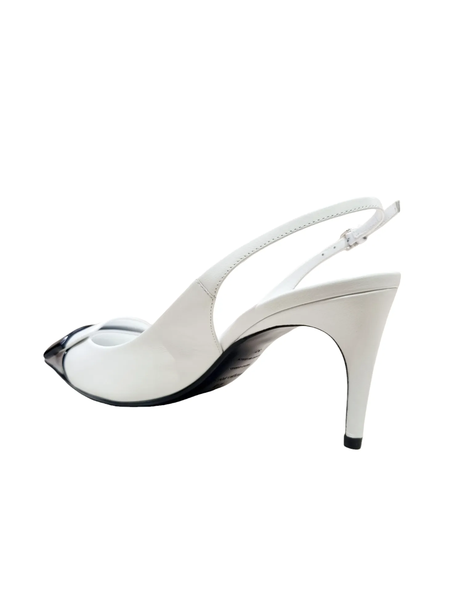 Sr1 White With Black Toe Sling-back