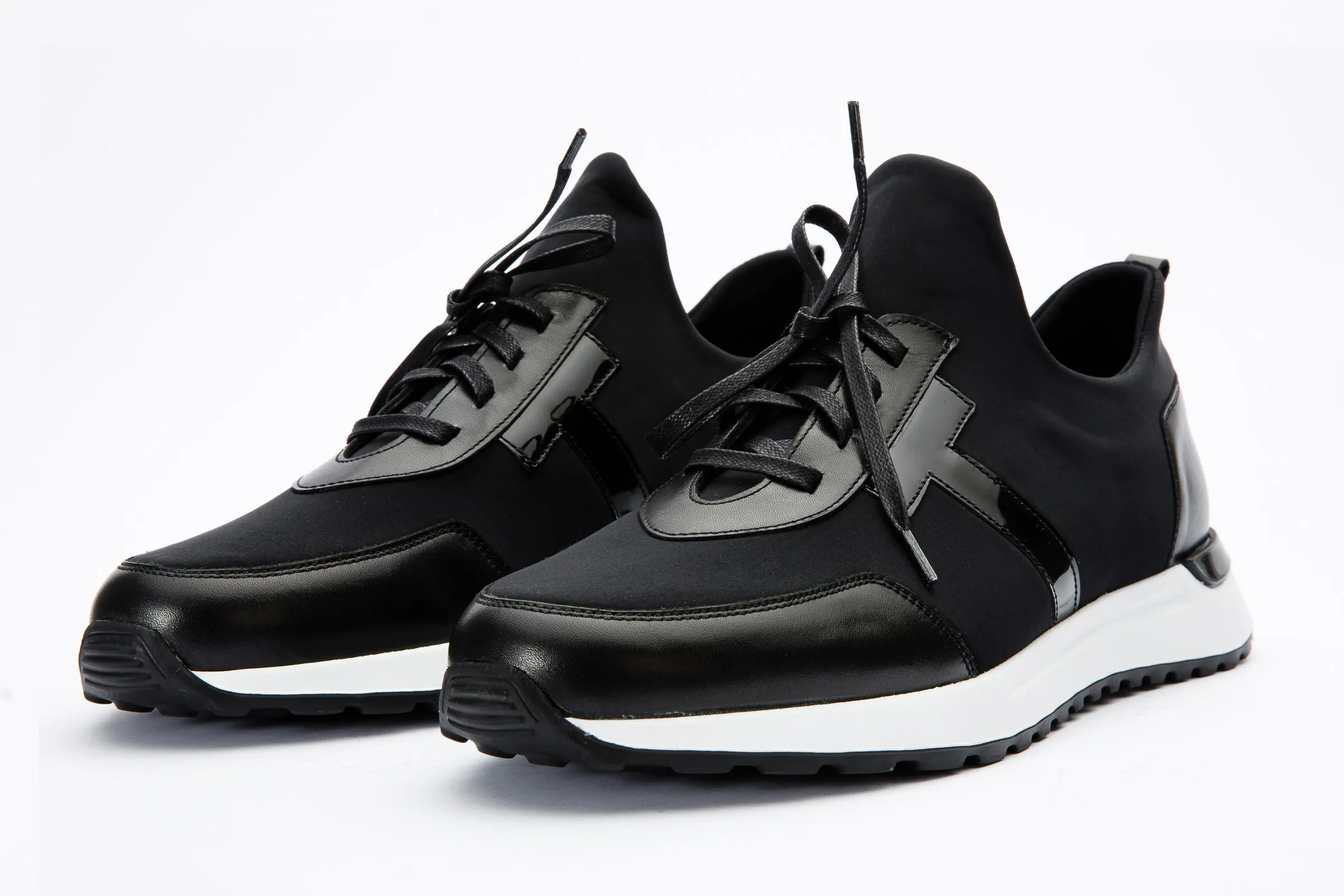 The Nebreska Black Leather Men Sneaker Final Sale! Lightweight Performance Lightweight Cushion