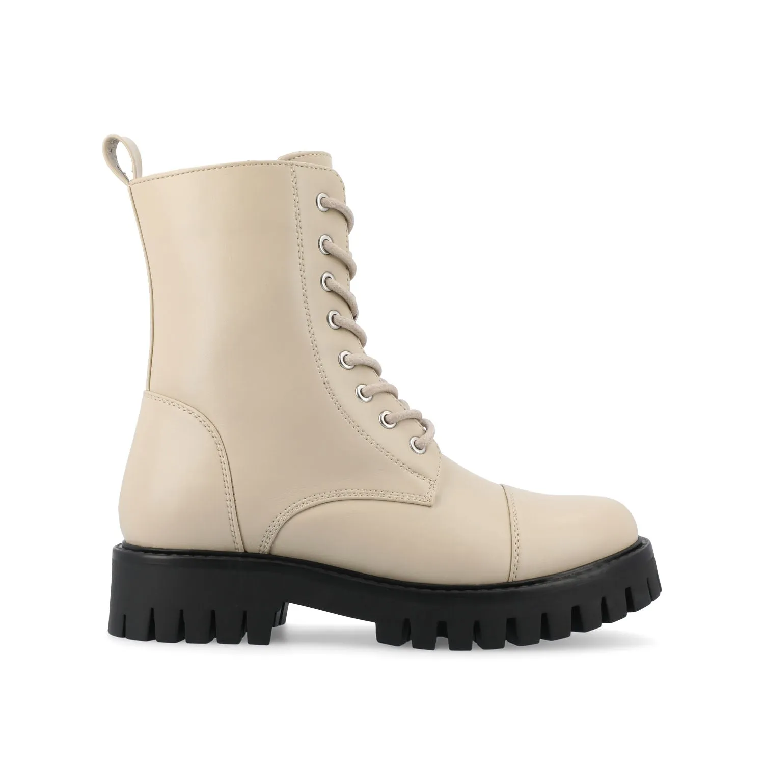 Elevated Comfort AALEY LACE-UP BOOTIES IN VEGAN LEATHER