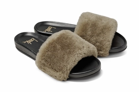 No Buckle Wide Straps GALLITO M??S SHEARLING - Bronze/Black