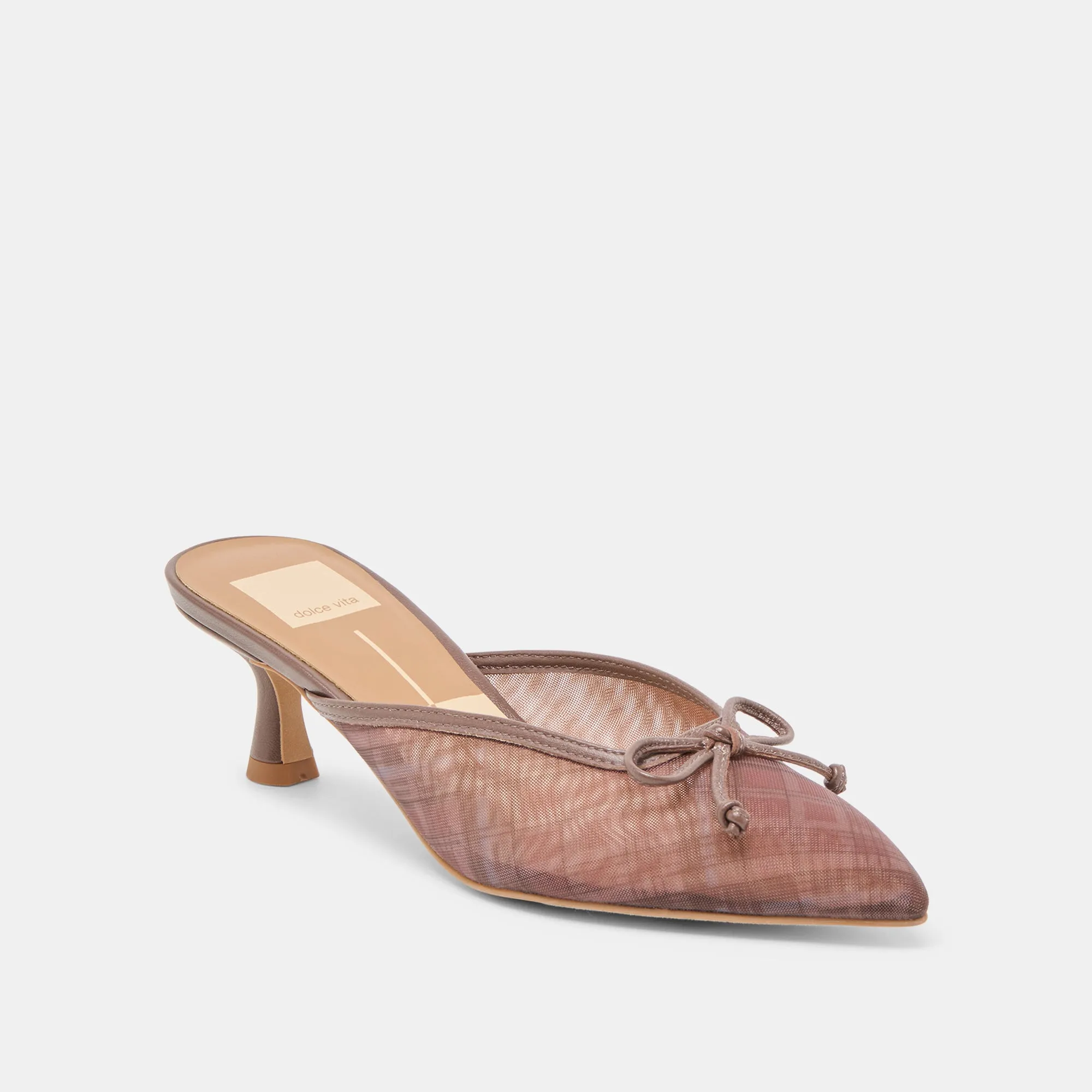 CLEO HEELS COGNAC PLAID MESH Weekend Glow Romantic Date