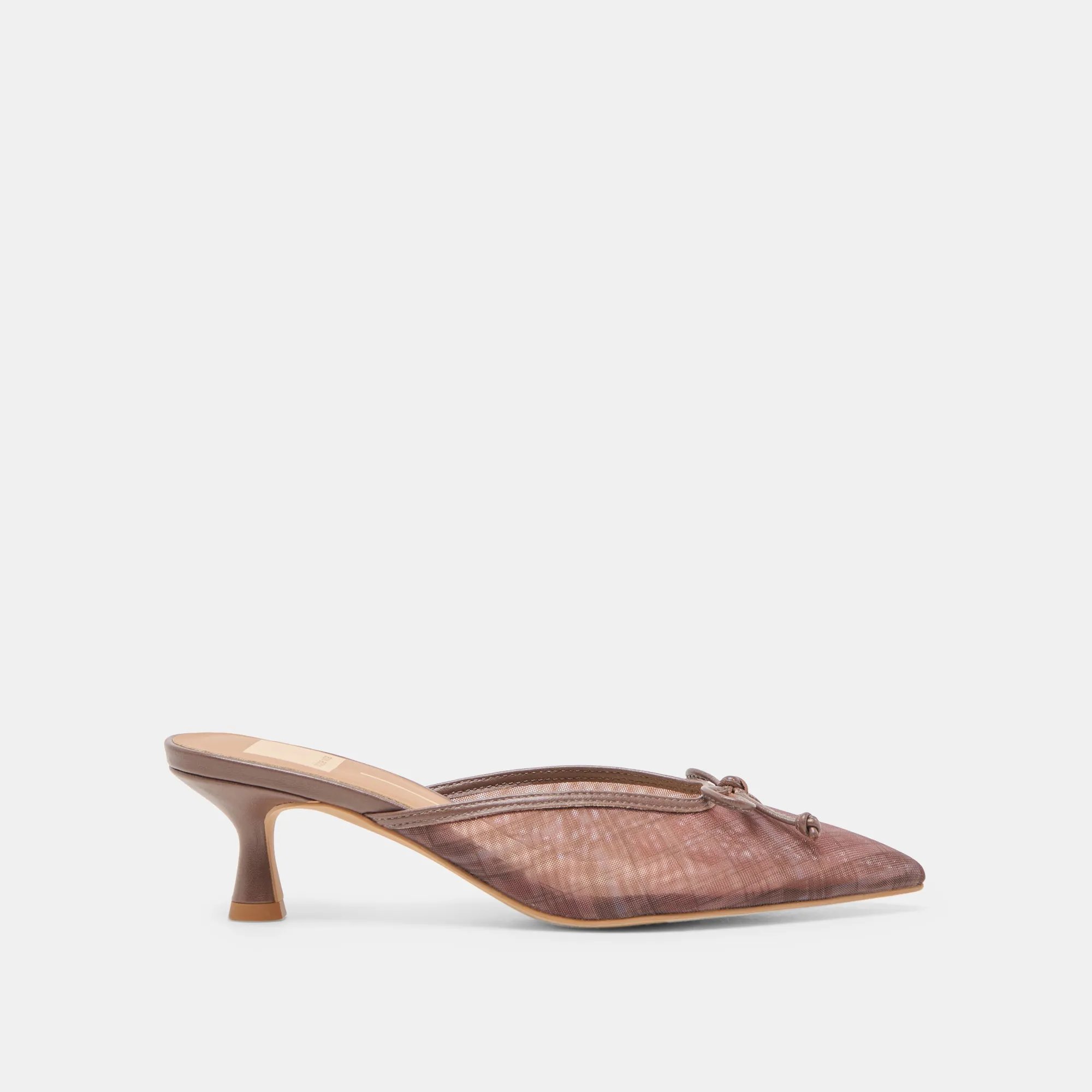 CLEO HEELS COGNAC PLAID MESH Modern Design
