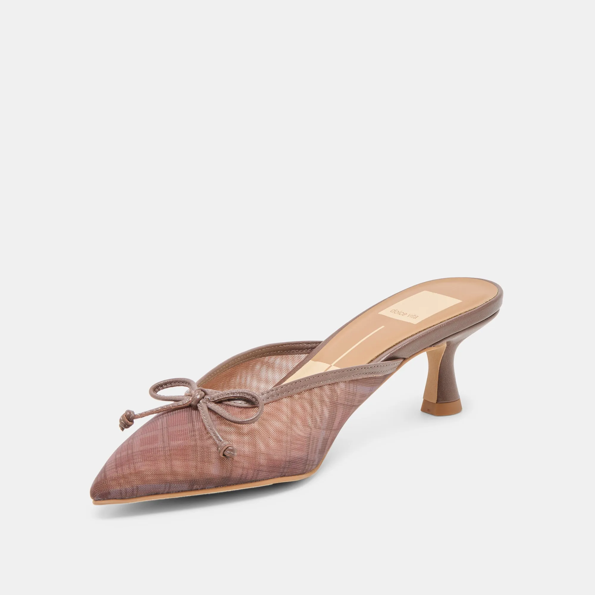 Tokyo Chic CLEO HEELS COGNAC PLAID MESH