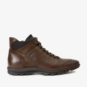 The Houston Leather Brown Lace-Up Casual Men Boot with a Zipper Strong Sole Anti   Slip Sole
