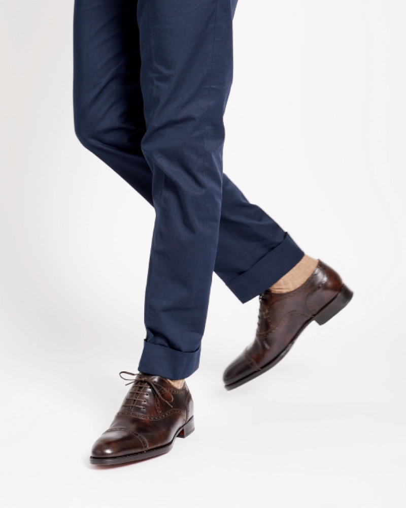 Signature Fit Minimal Color Museum Brown Brogue Oxford Shoe