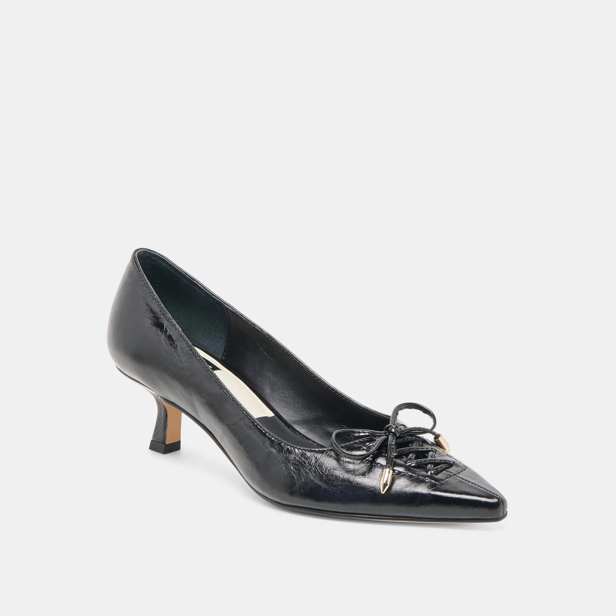 Travel Glam CLARIE HEELS MIDNIGHT CRINKLE PATENT LEATHER