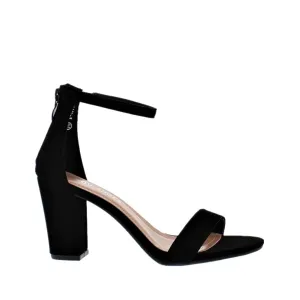 Ankle Strap Mid Chunky Heel (BLACK) City Guard