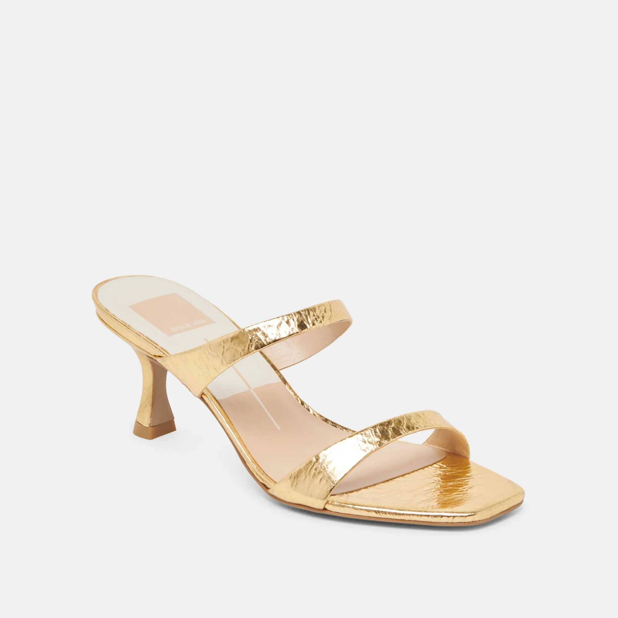 Versatile Design GENORA HEELS GOLD DISTRESSED LEATHER