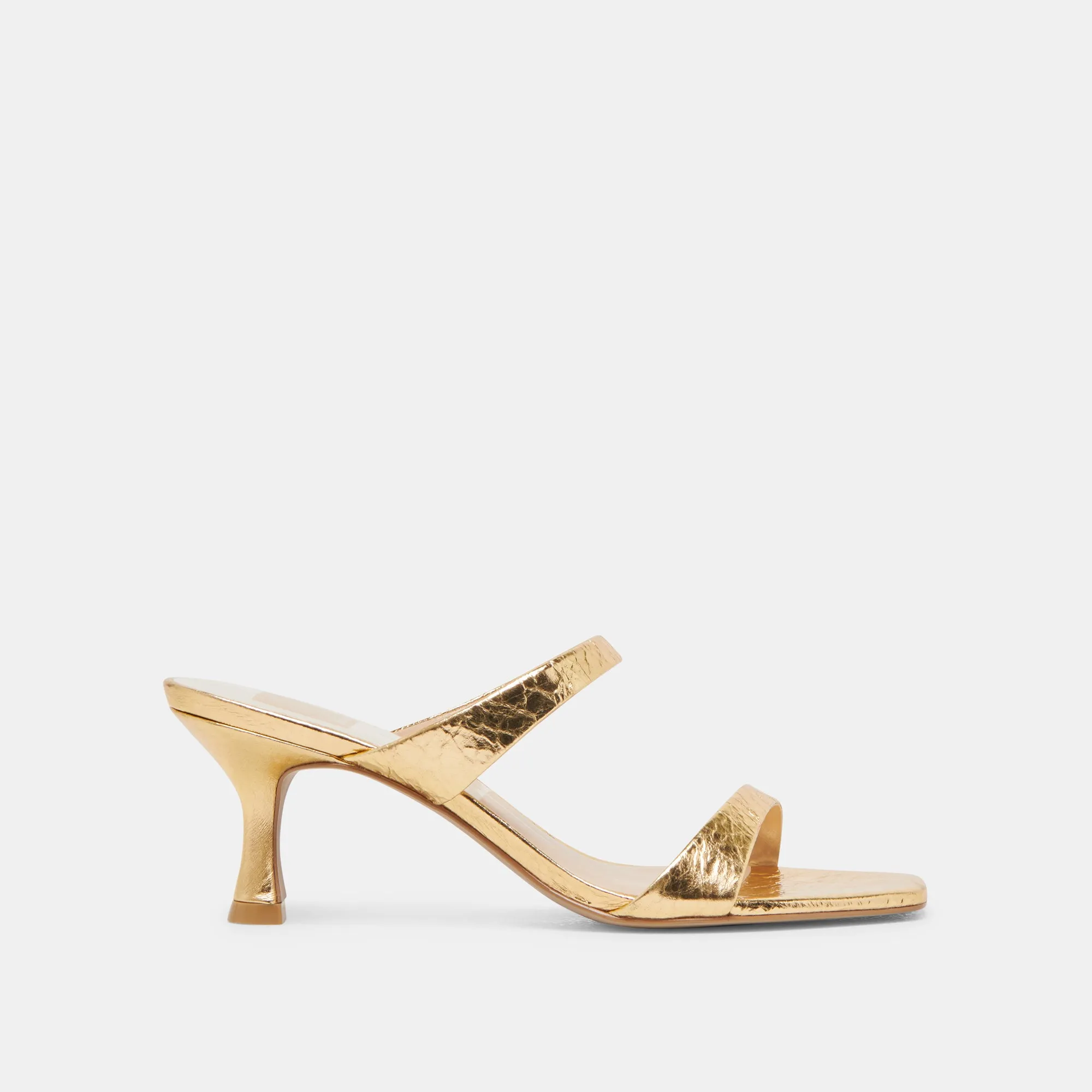 Glittery Shine GENORA HEELS GOLD DISTRESSED LEATHER