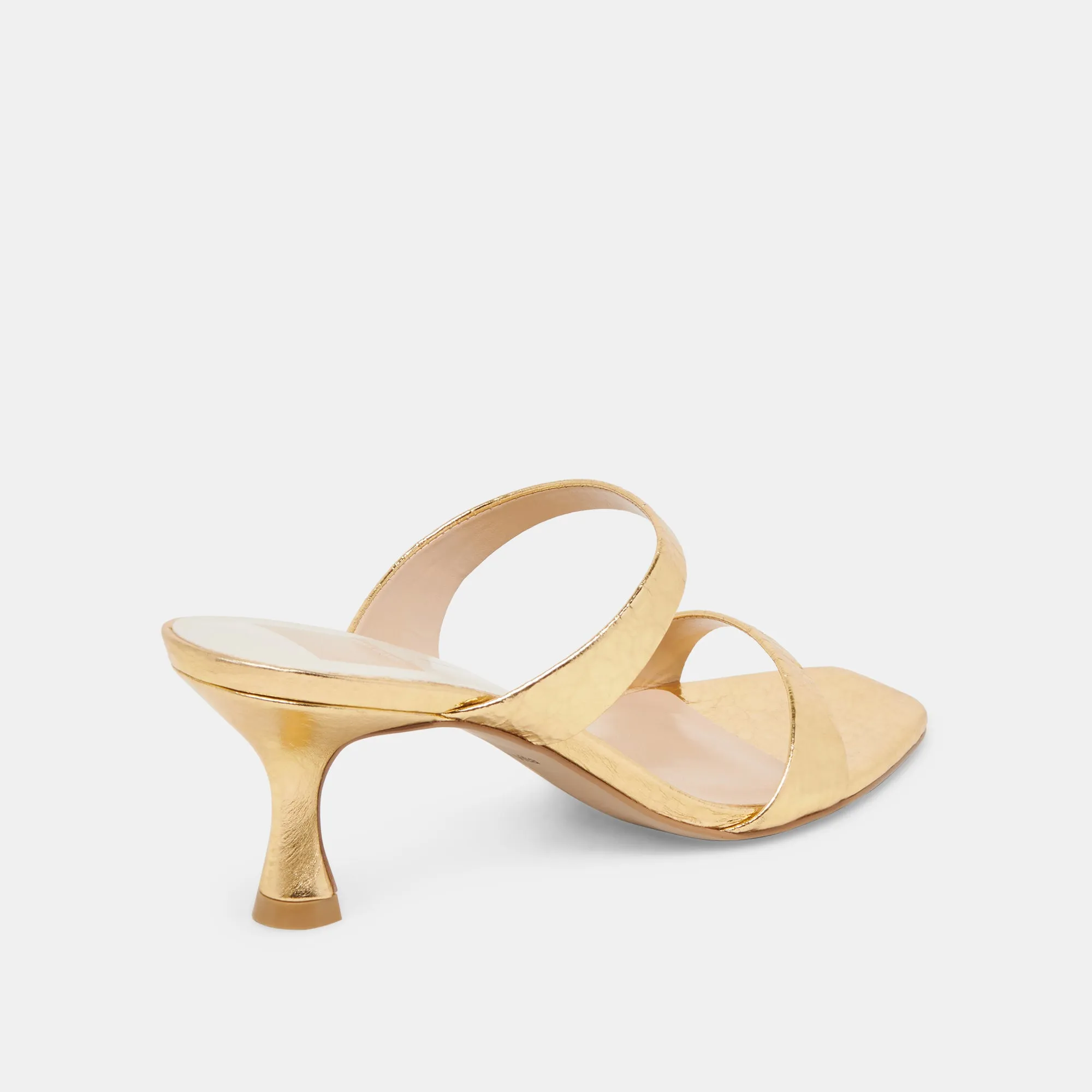 Sophisticated Shoes Resort Mode GENORA HEELS GOLD DISTRESSED LEATHER