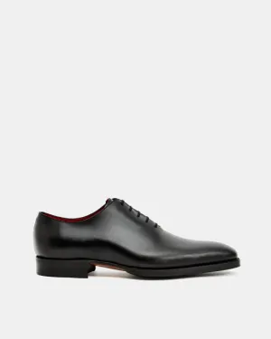 Black Wholecut Oxford Dress Shoe with Rubber Half Soles Detail Craft