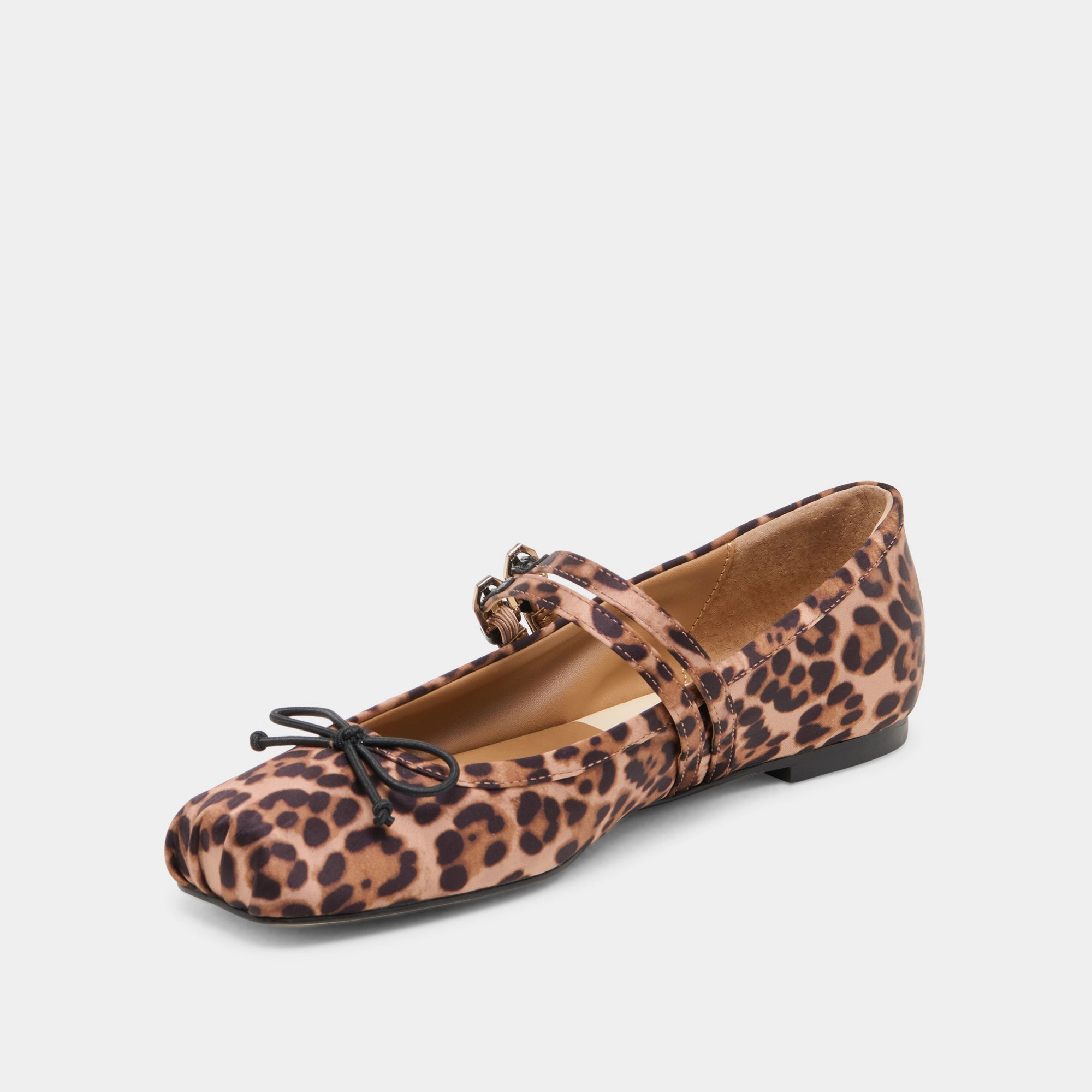 Bride Glow Zip Up GIBSEN BALLET FLATS DK LEOPARD SATIN