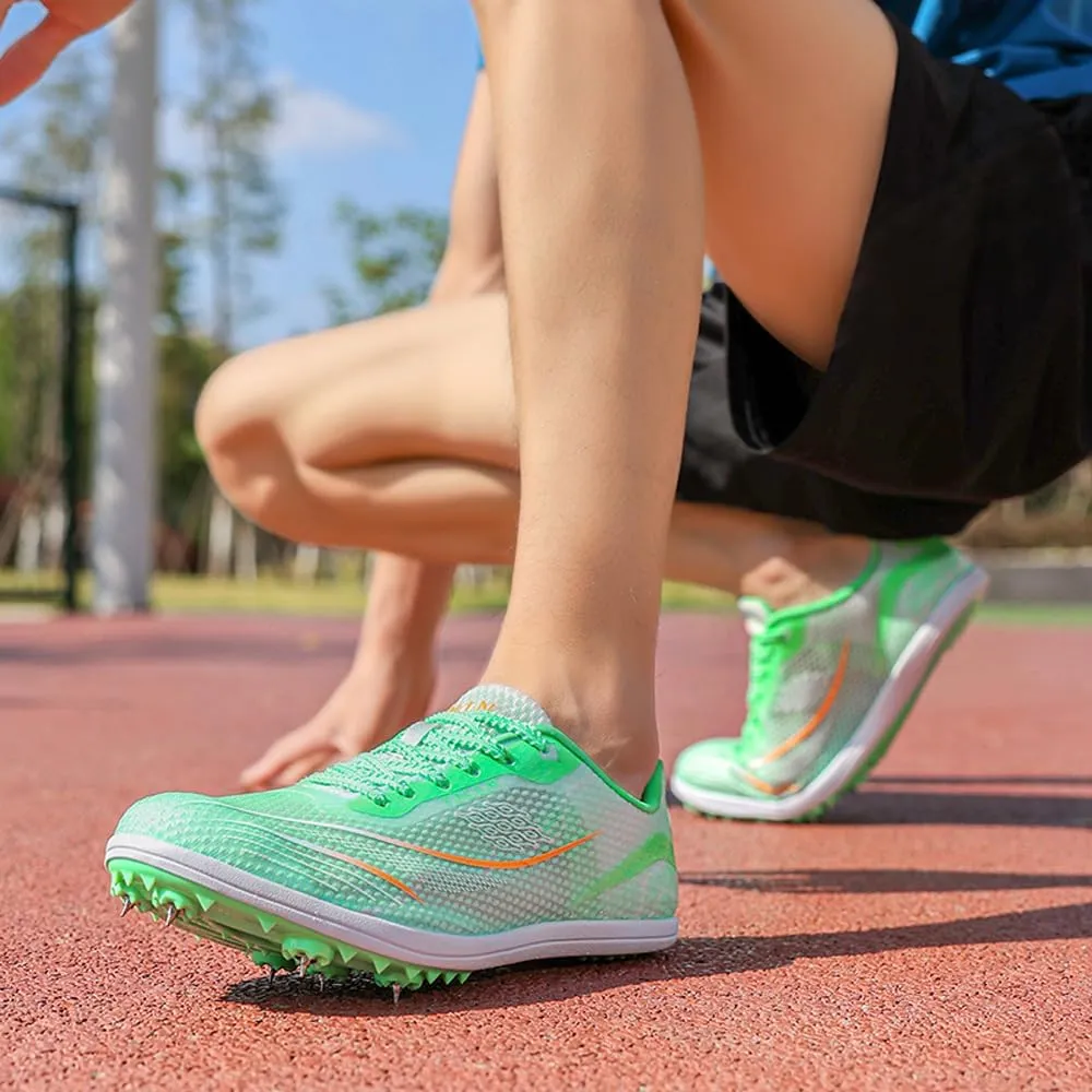 Succttssful Mens Breathable Track and Field Shoes for Jumping - Womens Lightweight Professional Track Race Shoes for Running