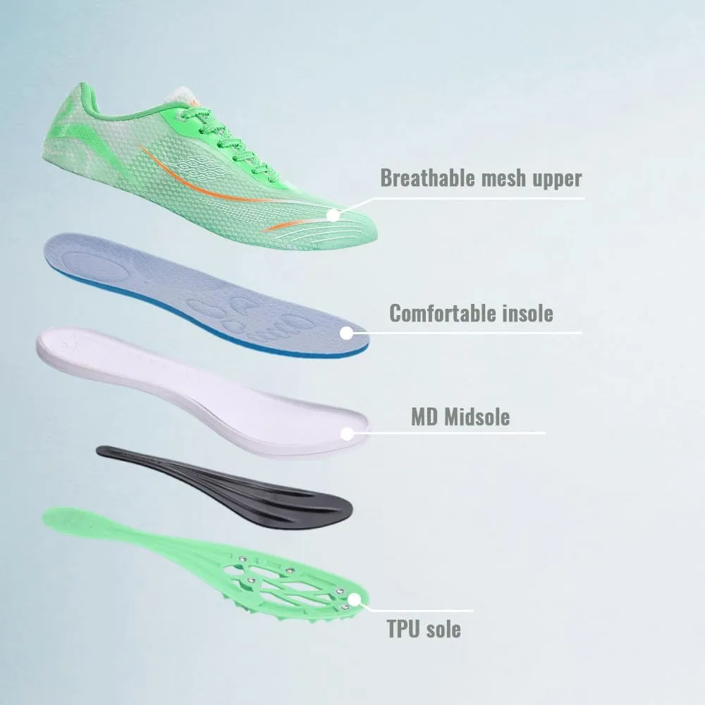 Succttssful Mens Breathable Track and Field Shoes for Jumping - Womens Lightweight Professional Track Race Shoes for Running