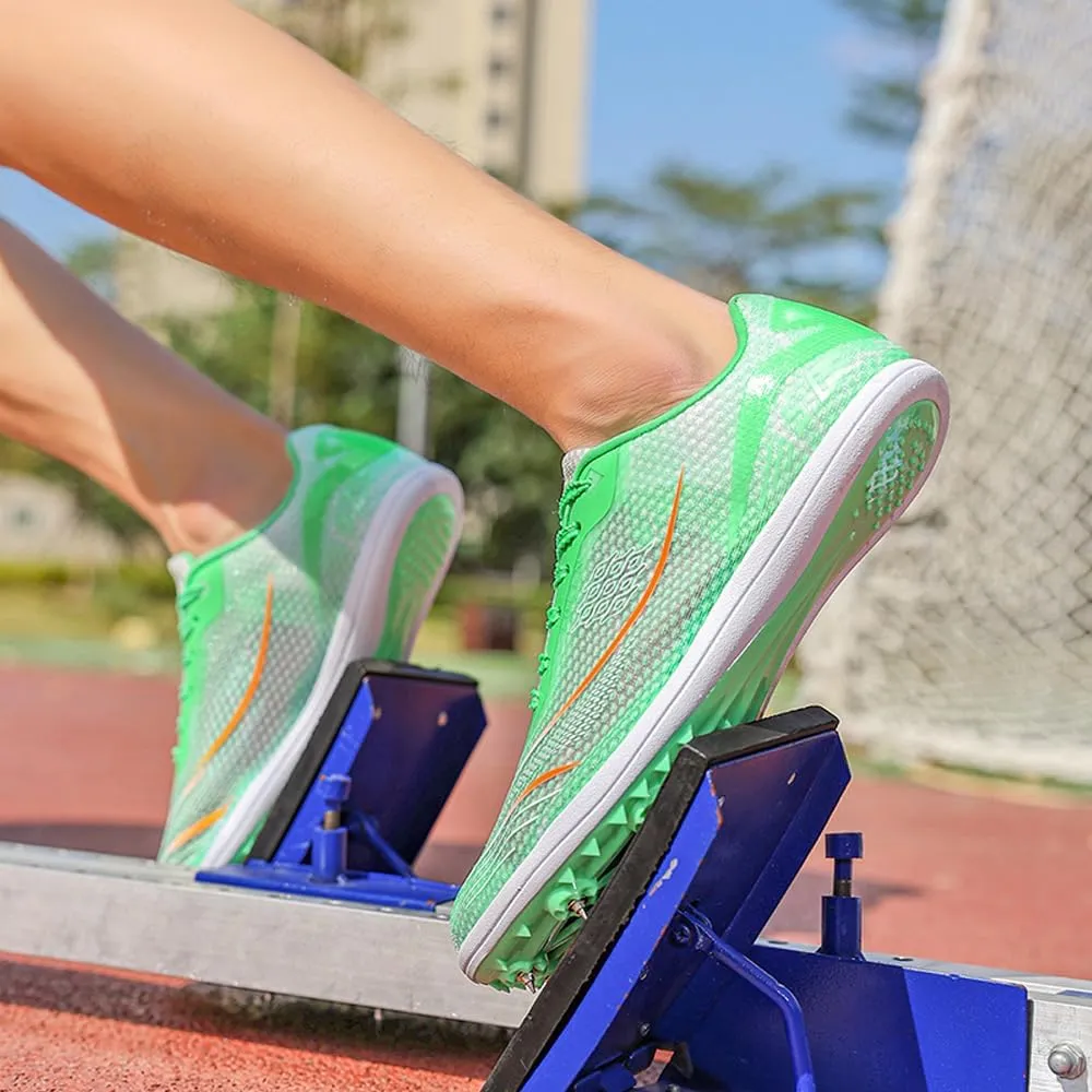 Succttssful Mens Breathable Track and Field Shoes for Jumping - Womens Lightweight Professional Track Race Shoes for Running