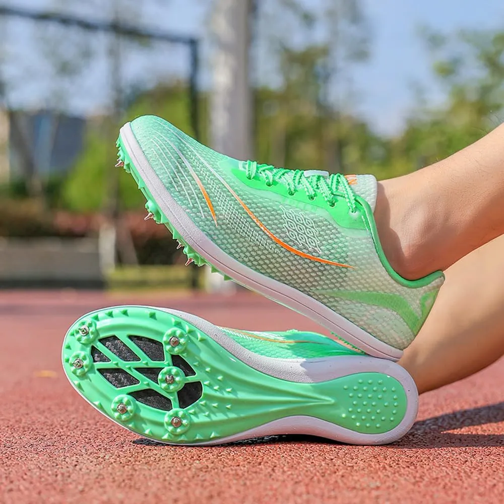 Succttssful Mens Breathable Track and Field Shoes for Jumping - Womens Lightweight Professional Track Race Shoes for Running