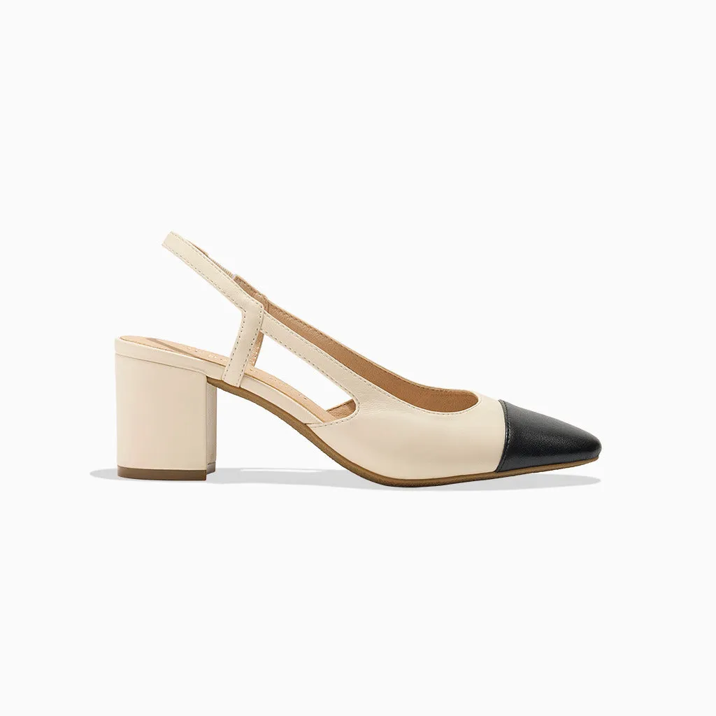 Occasion Heels Sharp Silhouette Summer Cap Toe Slingback Heel