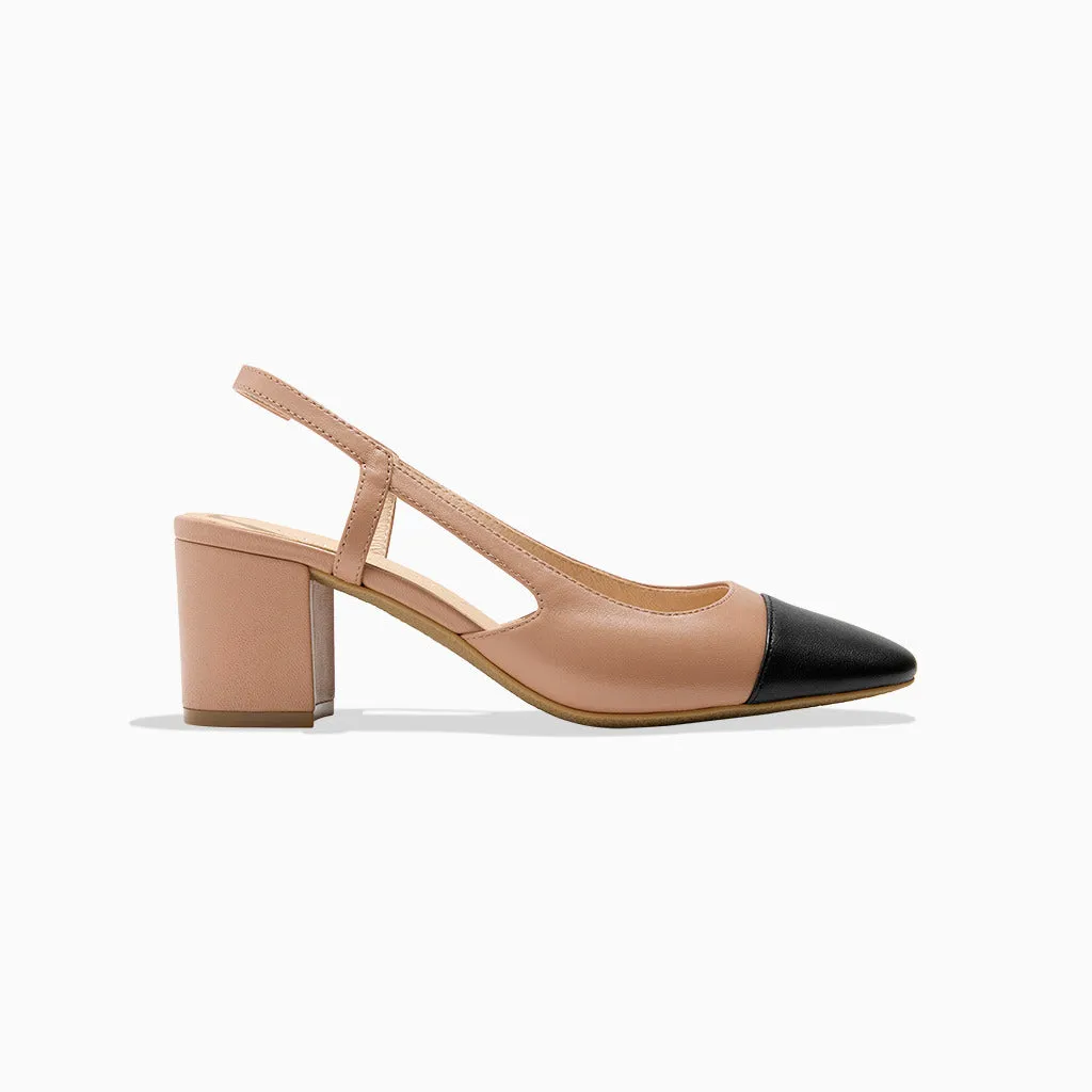 Summer Cap Toe Slingback Heel Spring Sandals