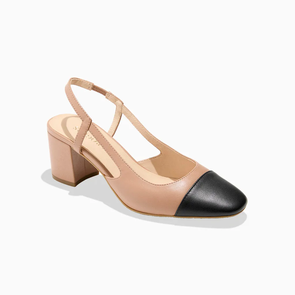 High Arch Summer Cap Toe Slingback Heel