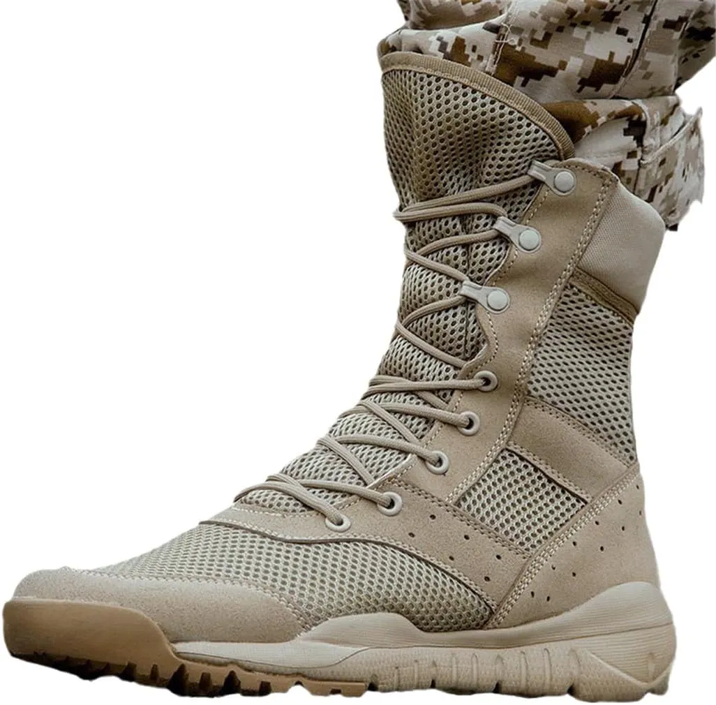 Summer Combat Training Boot Men Women Climbing Training Lightweight Tactical Boots Outdoor Hiking Breathable Mesh Shoes