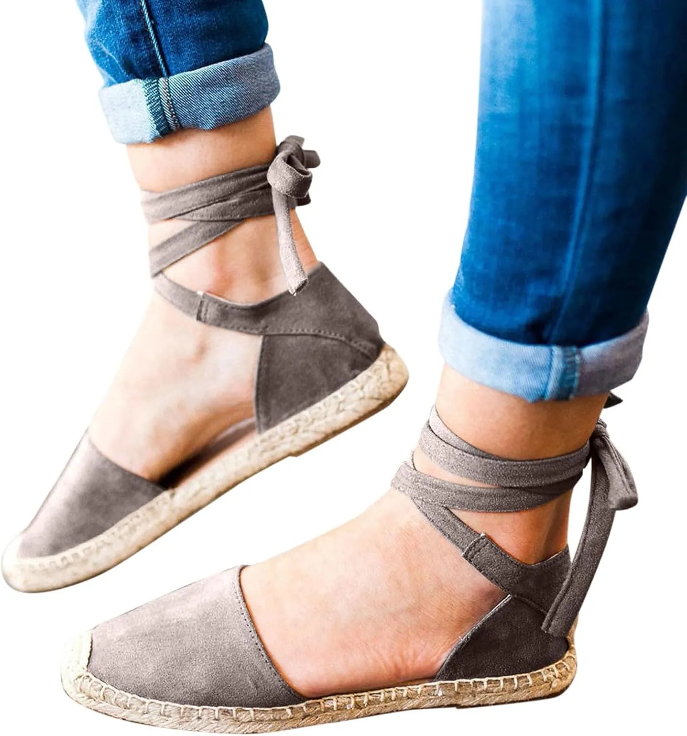 Summer Fashion Womens Casual Shoes Flat Lace Up Leisure Sandals Memory Foam Tan Sandals for Women Wedge Heel