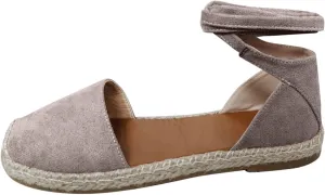Summer Fashion Womens Casual Shoes Flat Lace Up Leisure Sandals Memory Foam Tan Sandals for Women Wedge Heel