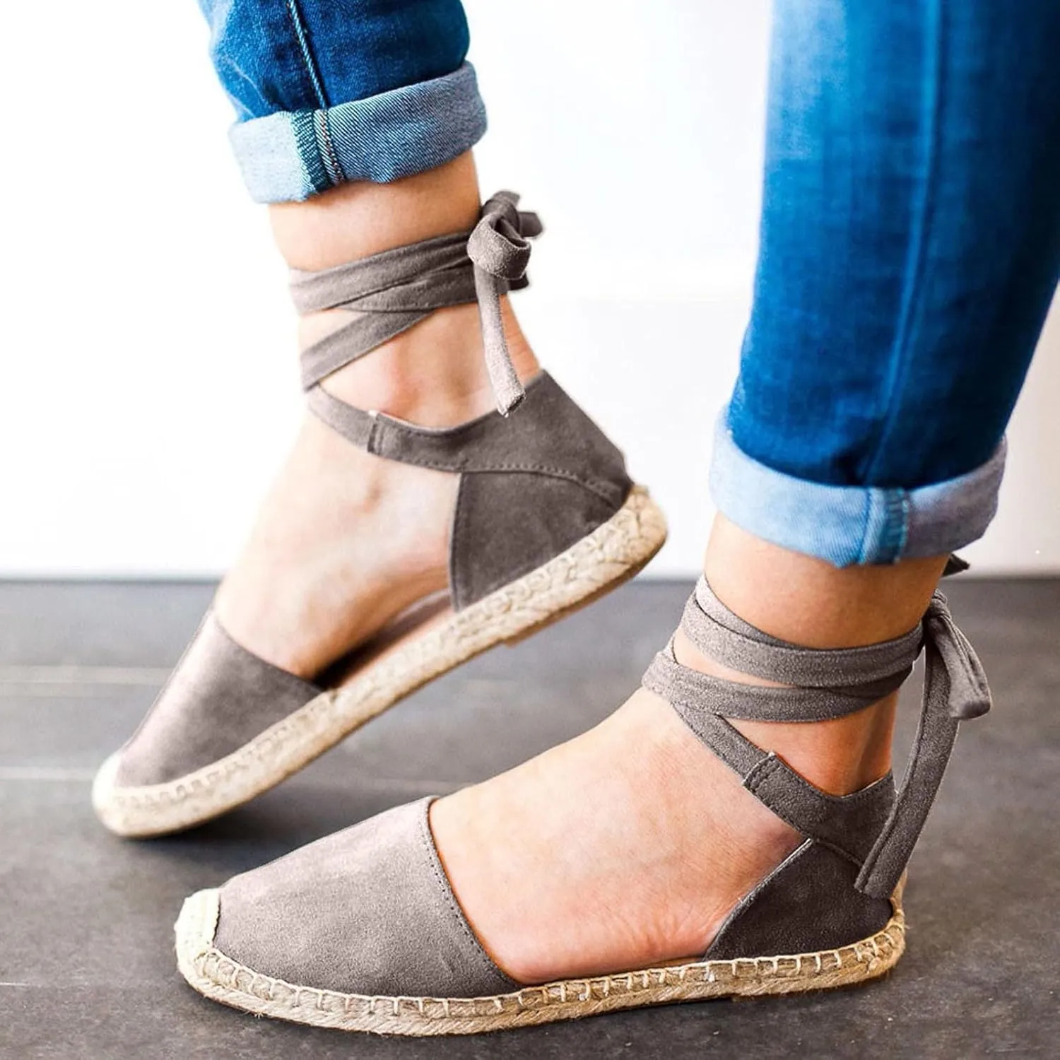 Summer Fashion Womens Casual Shoes Flat Lace Up Leisure Sandals Memory Foam Tan Sandals for Women Wedge Heel