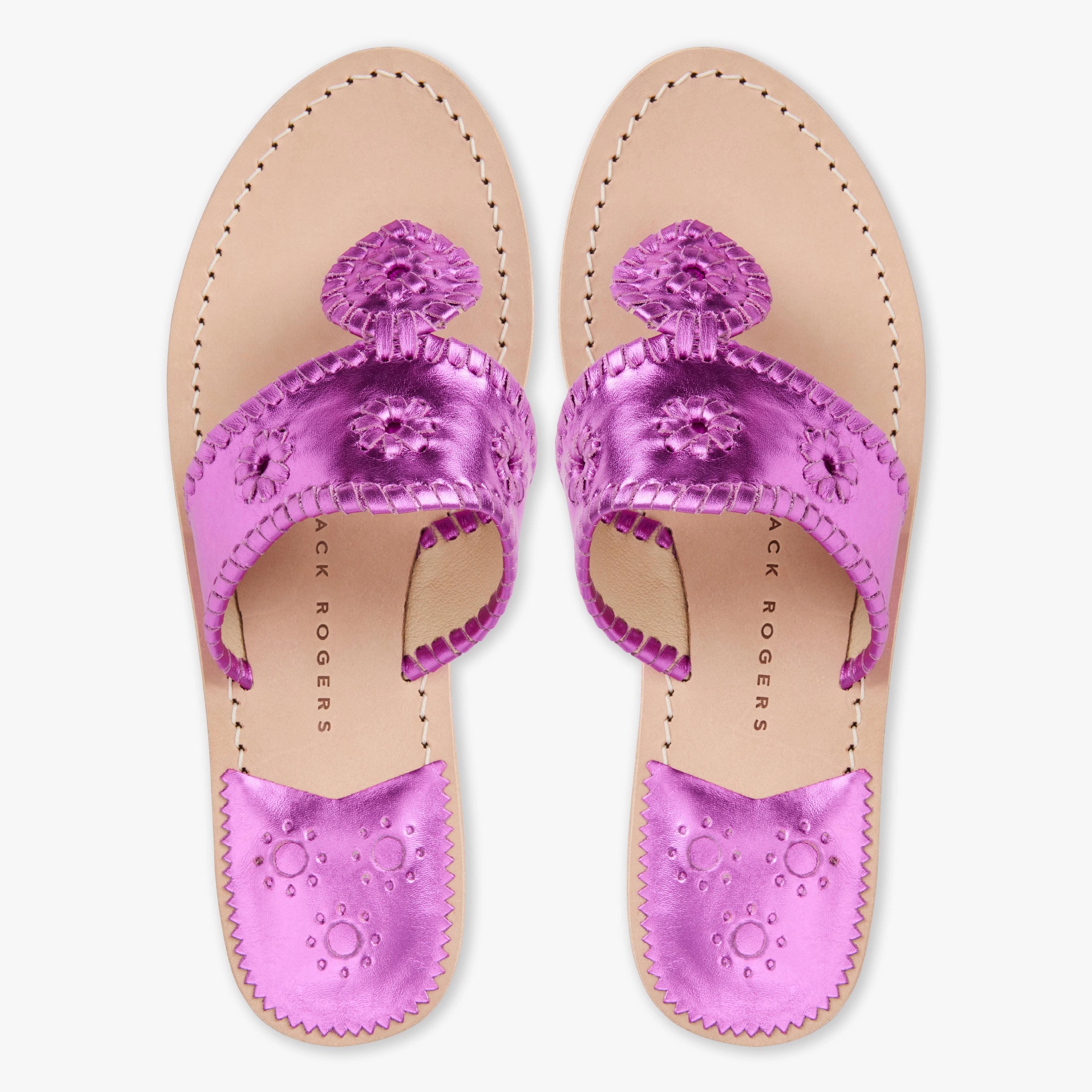 Sleek Casual Shoes Jacks Metallic Leather Flat Sandal