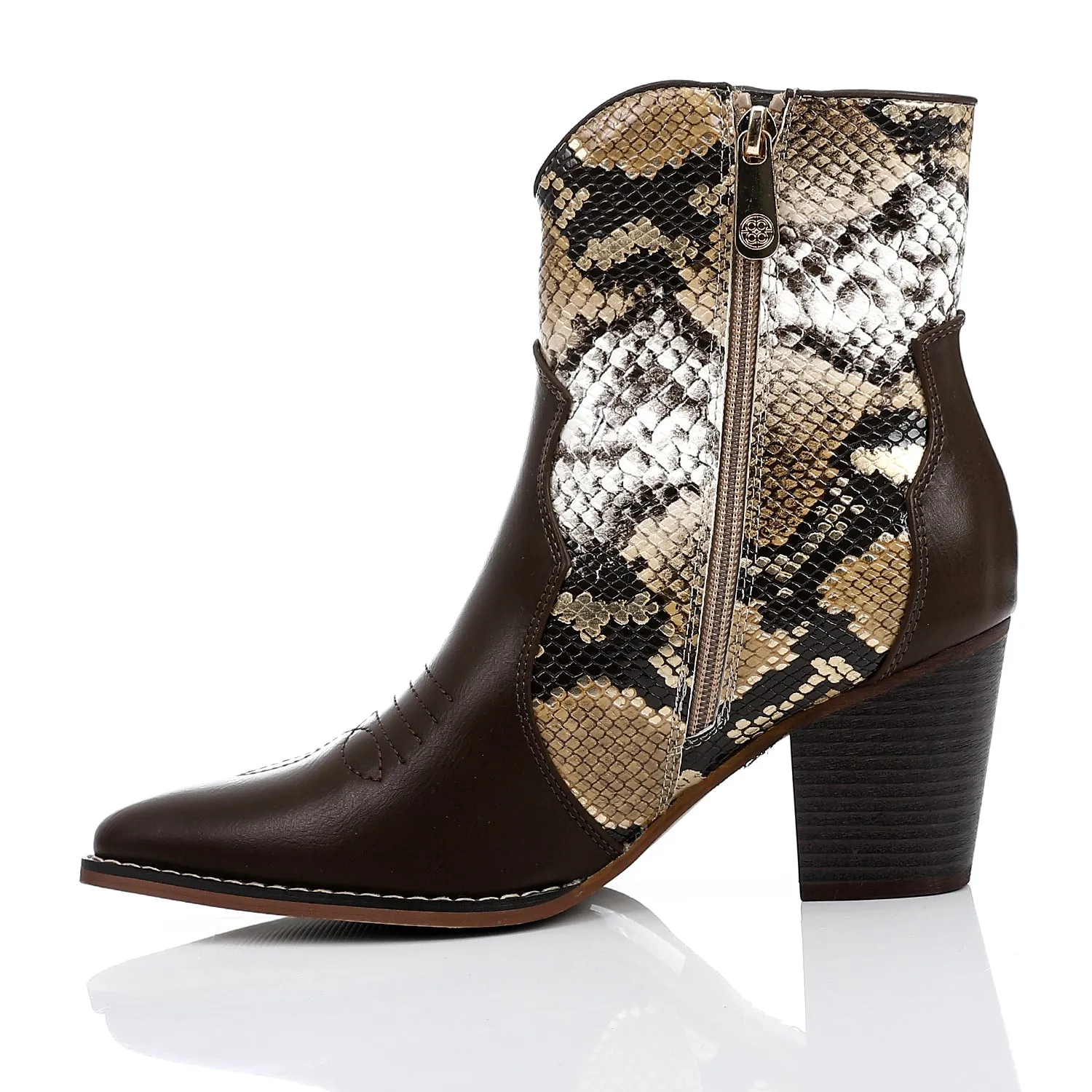 SUN-DVTF-005 Toecap Reptile Ankle Boot