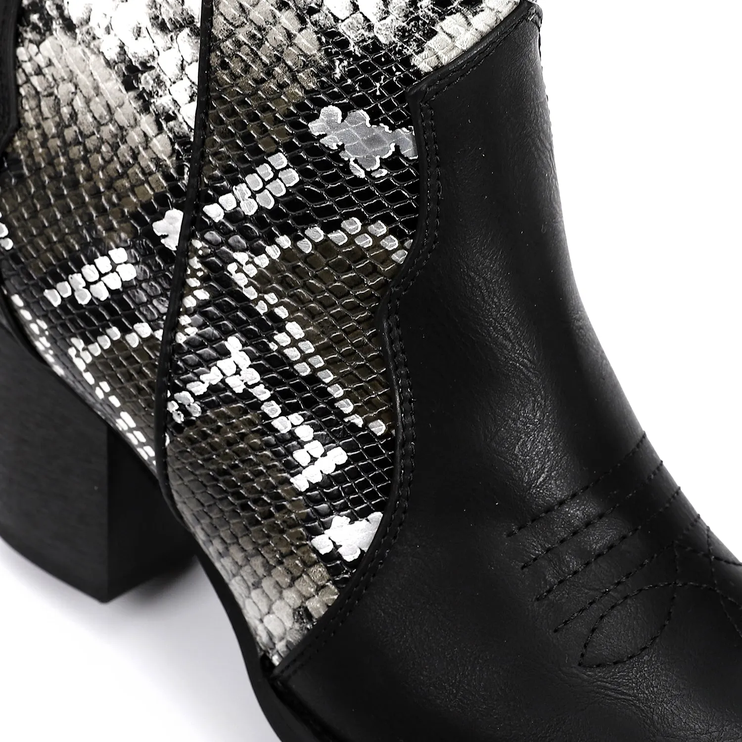SUN-DVTF-005 Toecap Reptile Ankle Boot
