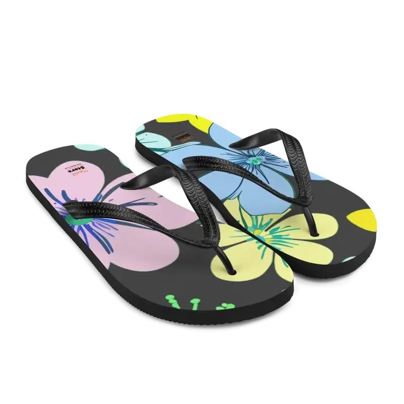 Sunny Pastel Flip Flops with Rubber Sole