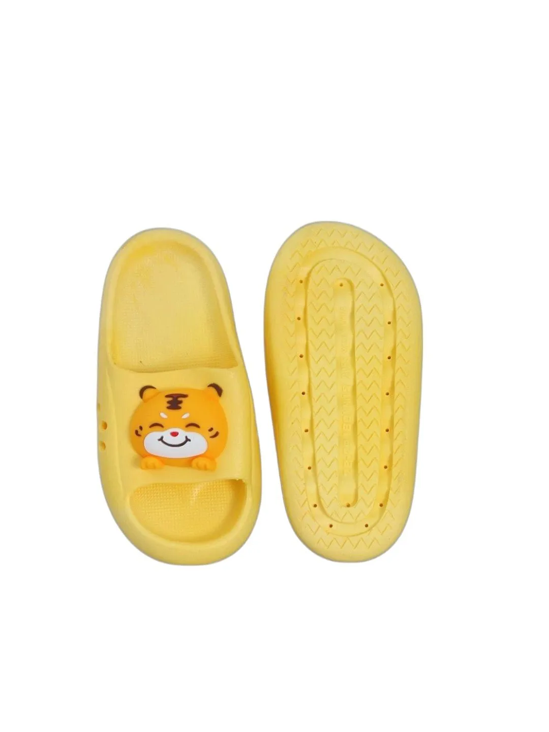 Sunny Tiger Applique Slides - Vibrant Yellow