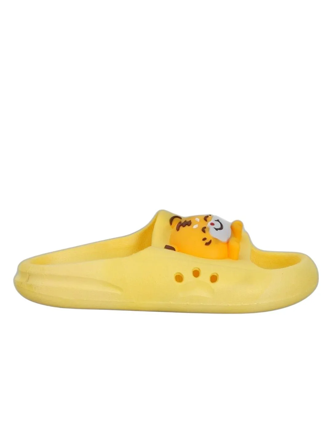 Sunny Tiger Applique Slides - Vibrant Yellow