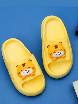 Sunny Tiger Applique Slides - Vibrant Yellow