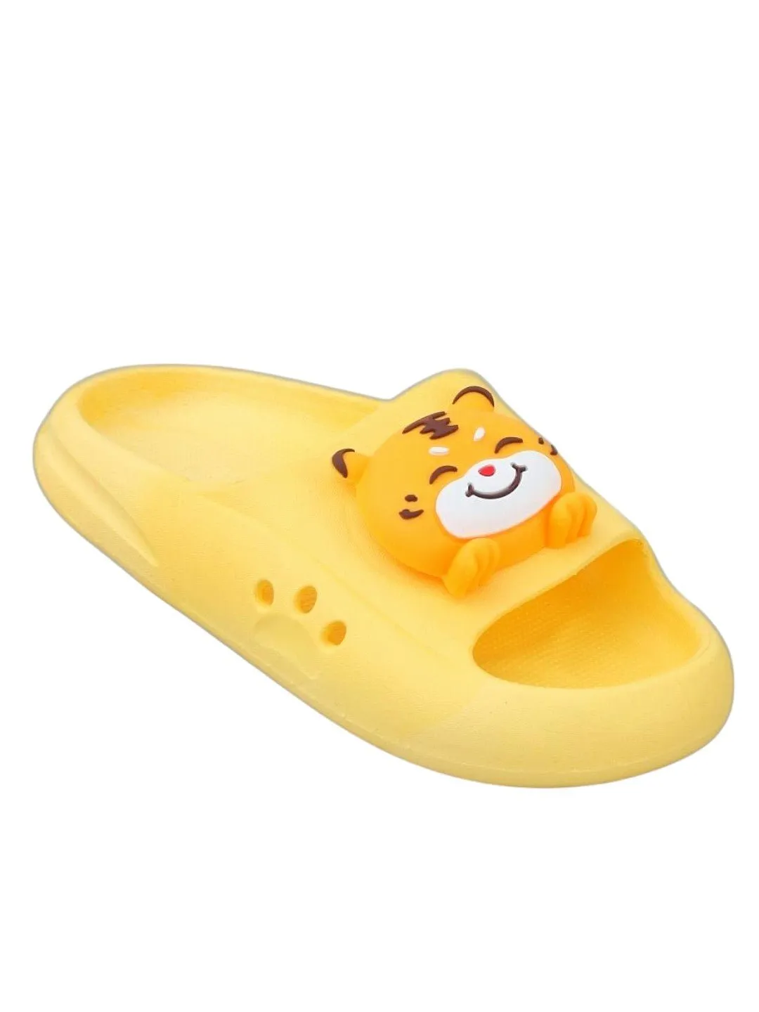 Sunny Tiger Applique Slides - Vibrant Yellow