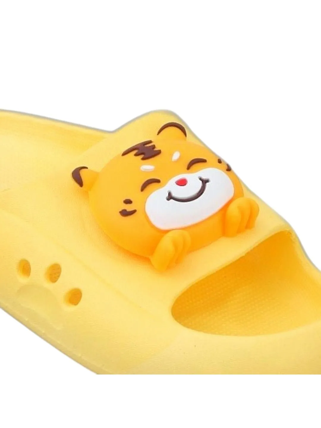 Sunny Tiger Applique Slides - Vibrant Yellow