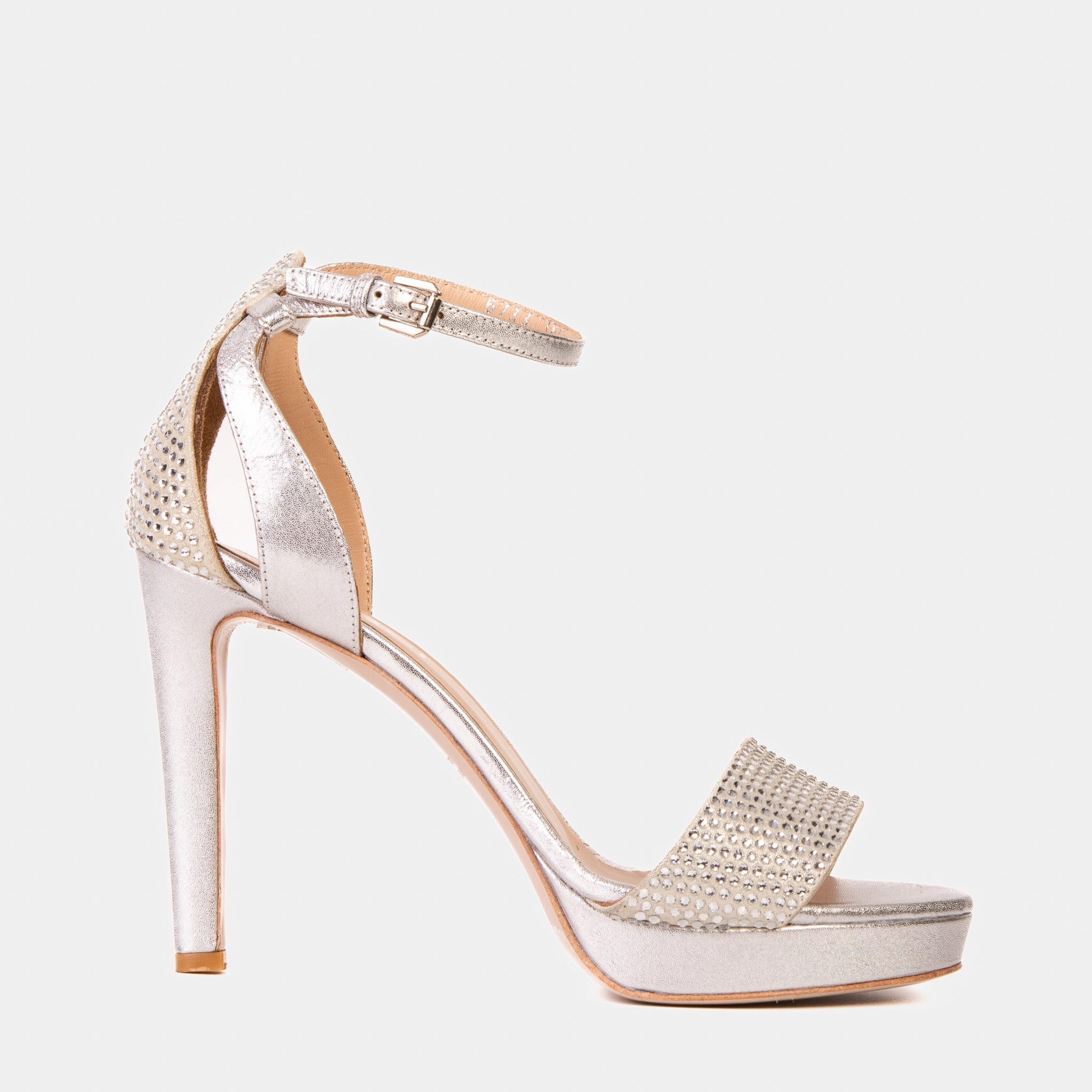 The Mars Platform Heel Silver Leather Women's Sandal least adjustable